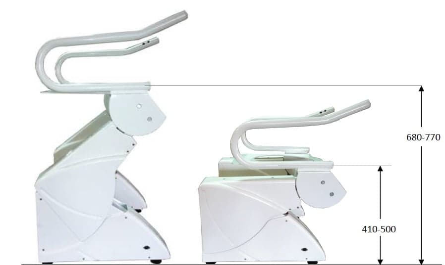 Santis R2D2 Vertikal Heber mit hochklappbaren Griffen, optimal für Rollstuhlfahrer geeignet